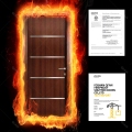 يستخدم الباب المزدوج المصنف للحريق الأمريكي بابًا مقاومًا للحريق