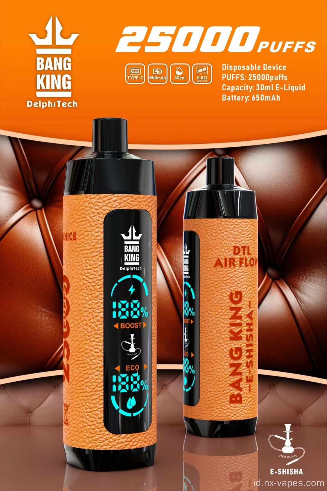 Bang King Shisha 25000 Puffs Vapes sekali pakai