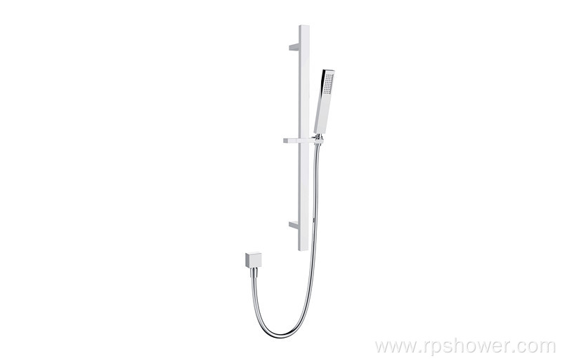 Square sliding bar set with brass shower bar