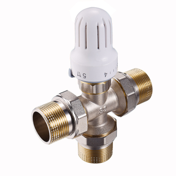 Copper Nickel Plated 1 Inch Male Thread Huifa 3-Way Thermostatic Temperature Control Valve Radiator Valve