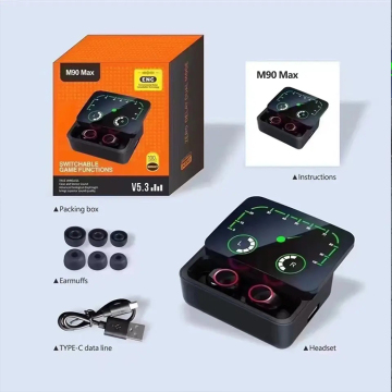 2023 M90MAX TWS BT 5.3 Sports Headphones with Noise Canceling and Power Bank