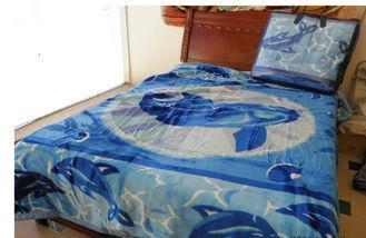 Acrylic Cotton Soft Mink Blanket Bule For Adult , Custom Pr