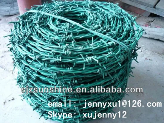 green colour PVC Coated Barbed Iron Wire