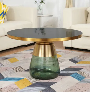 smart coffee table in brass gold