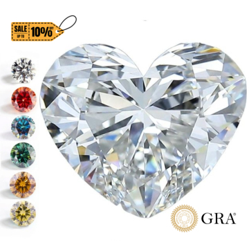 GRA Moissanite Heart Shape VVS VS1 Emerald Cut Loose Stones