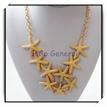 Gold Starfish Pendant Link Necklace Jewelry Free Shipping