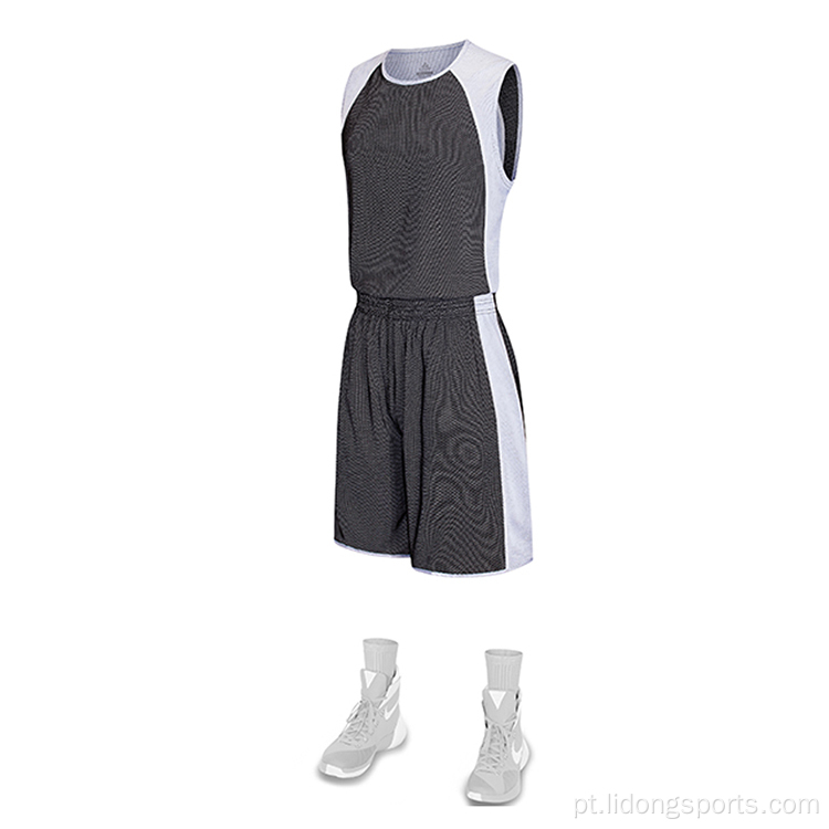 Homens personalizados Mesh sublimação camisa de basquete cinza