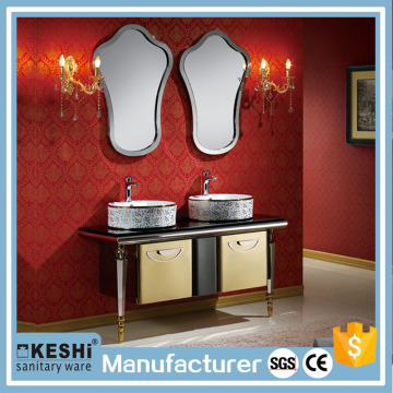2016 latest design floor standing with double basin bathroom cabinets