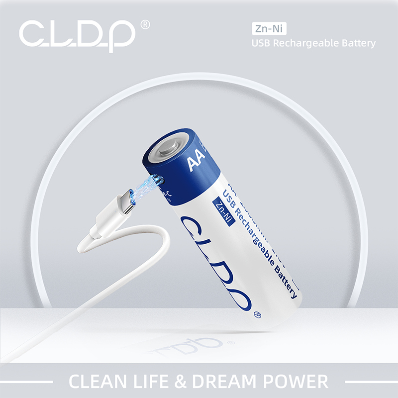 CLDP Zn-Ni 1.6V 2000mWh USB AA Rechargeable Batteries