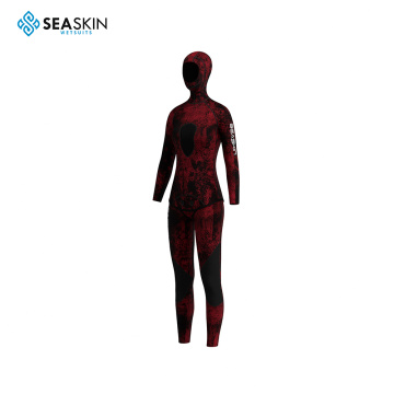 Zeein Dames Red Camo Twee stukken Spearfishing Wetsuits