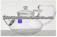 wholesale Transperant glass tea kettle with fancy handle Coffee pot