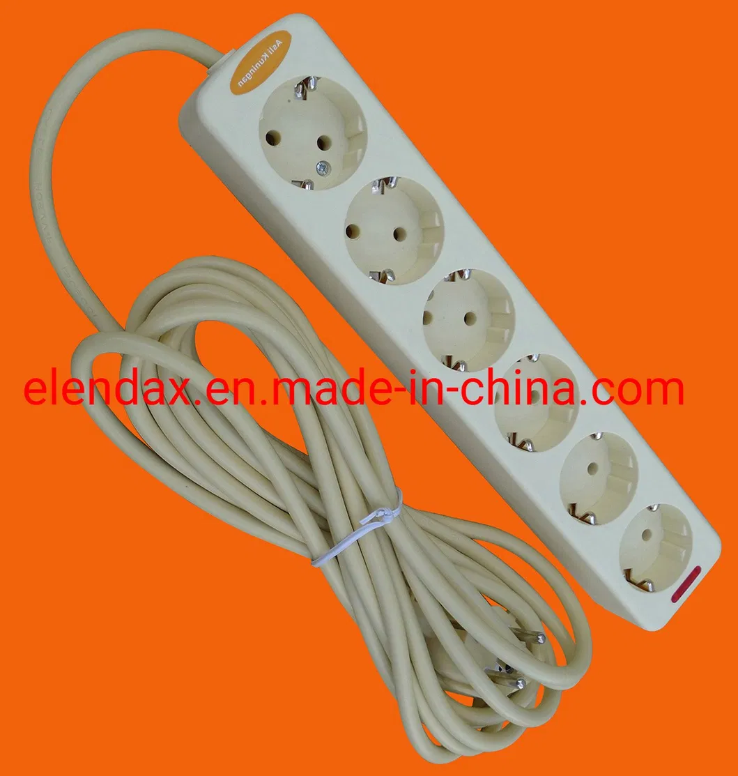 4-контактная удлинительная розетка европейского типа с заземлением (E5004E)