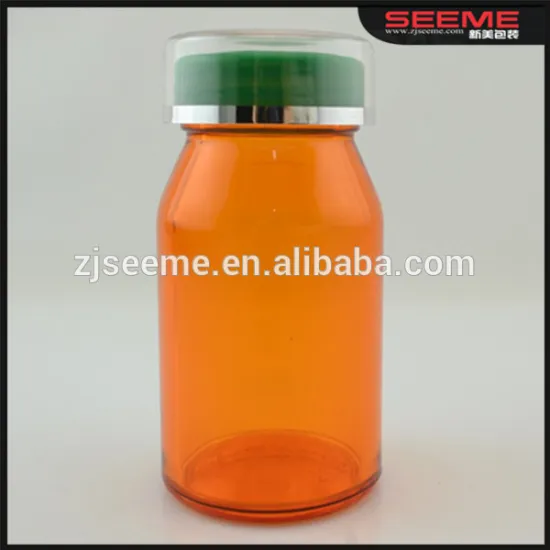 Health care capsule bottle with screw cap round bottom pet pill bottle capsules packaging