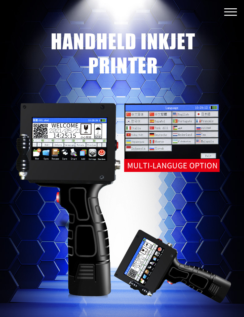 Date Printer Inkjet Handheld Inkjet Printer For Expiry Dates - 25.4mm Solvent Ink, High ...