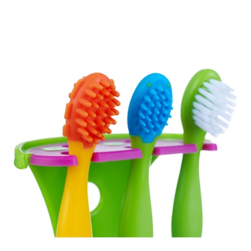 Brosse à dents manchot en silicone à poils souples en silicone