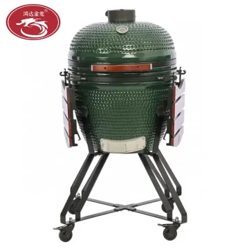 Kamado BBQ Grill 21 Inch Wooden Table Joe Outdoor Charcoal Grills
