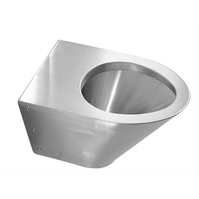 Wand montierte Edelstahl -Toilette