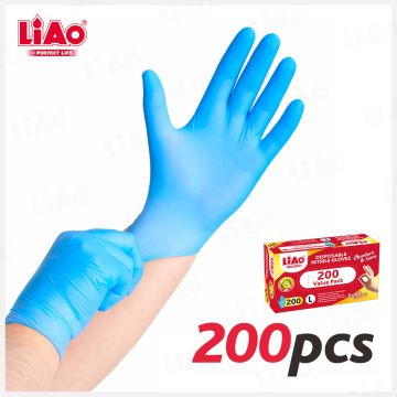 LiAo Disposable Nitrile Gloves – 200 PCS Value Pack