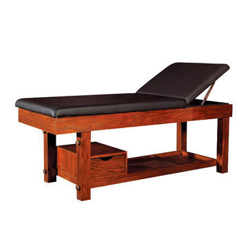 Massage Table, Made of Solid Wood, T1.0 PVC Leather, 45# High-density Pure Sponge, Adjustable Head