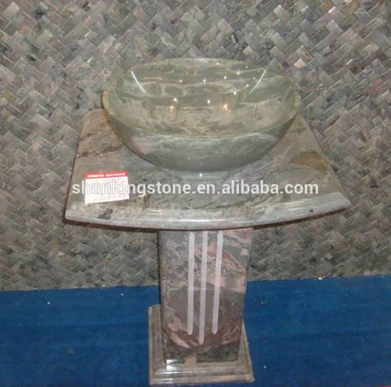 Green granite basin and top, stone sink