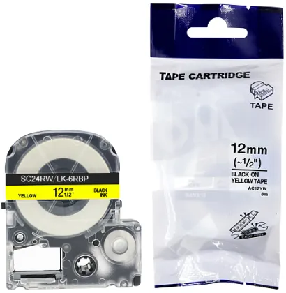 KINGJIM Edson Labelworks Compatible Tape for LW-300, LW-400 Labelling Maker - ST6KW LK-2TBN