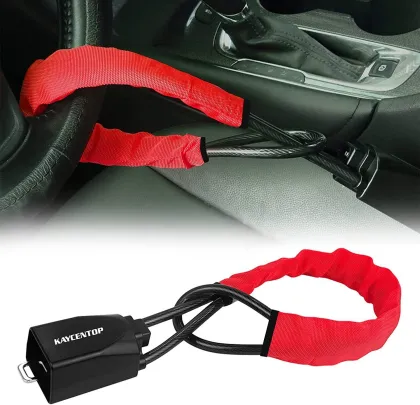Anti-Theft Locks: Steering Wheel Lock + Seat Belt Lock for Auto Car Accessories