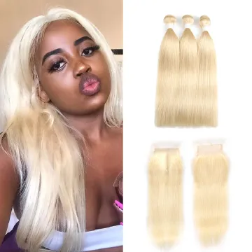 X-TRESS 100% Human Hair Extensions 613# Blonde Colored Straight Virgin Human Hair Bundles For Women Hair Bundles Weave