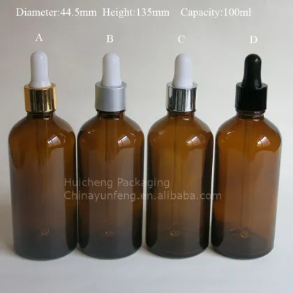 100ML pharmaceutical amber glass essential oil dropper bottle wholesale