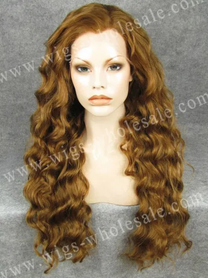 Long Wavy Honey Blonde Swiss Lace Wig Synthetic Hair