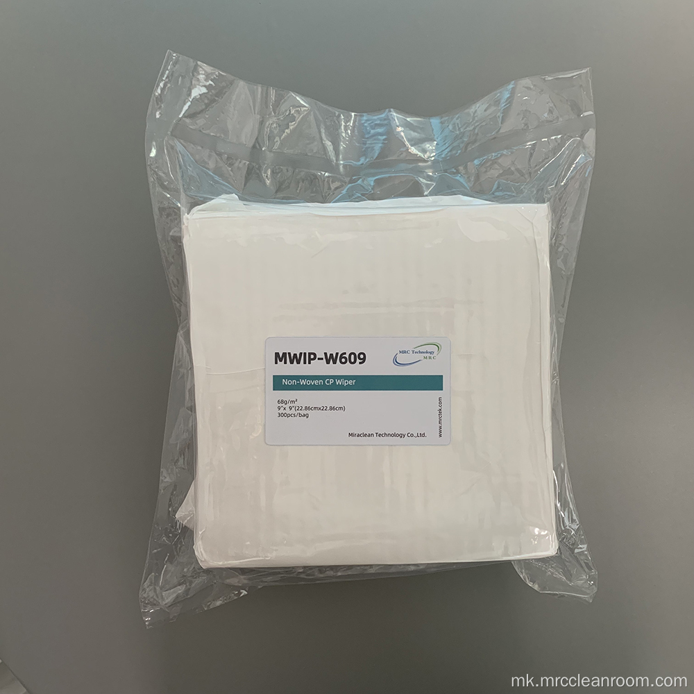 MWIP-W609 68GSM бели неткаени марамчиња за целулоза полиестер