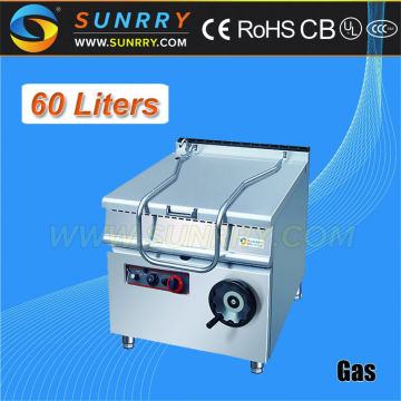 Commercial stainless steel gas 60L bratt & tilting braising pan