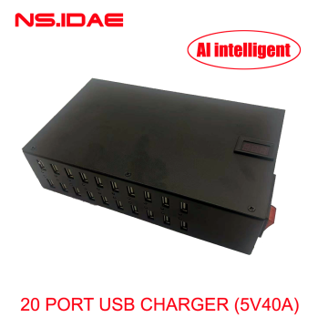 Four generations of 20-port USB smart fast charger