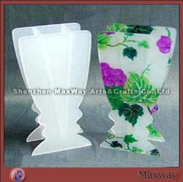 White elegant trophy-shaped acrylic vase/flower rack/holder with logo
