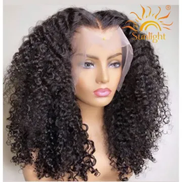 Sunlight lace frontals with baby hair peruvian transparent lace 13x6 transparent lace frontal curly wigs human hair