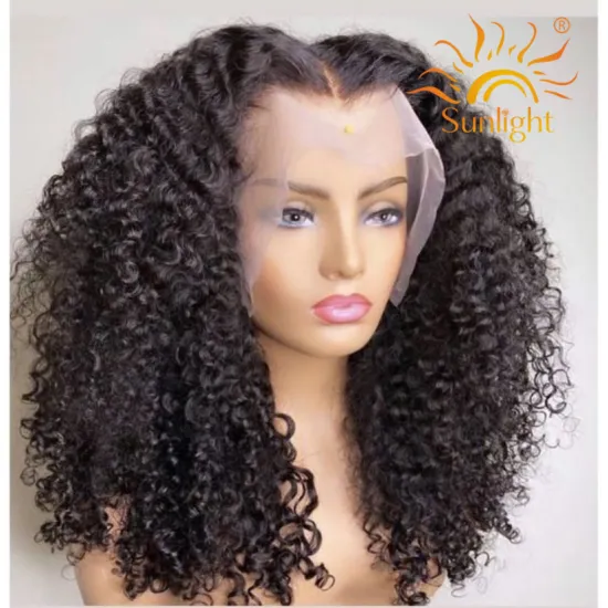 Sunlight lace frontals with baby hair peruvian transparent lace 13x6 transparent lace frontal curly wigs human hair