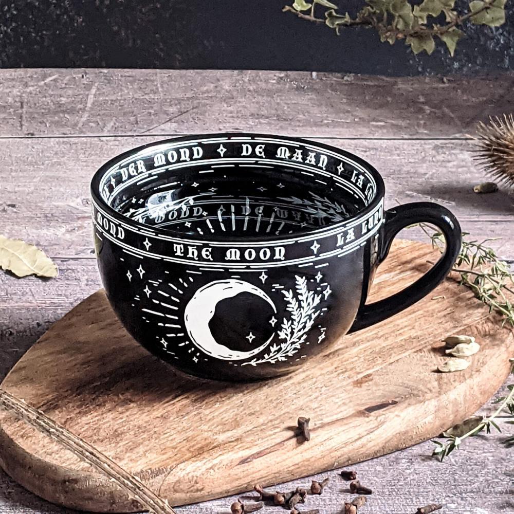 Taza de luna de café grande de la lune