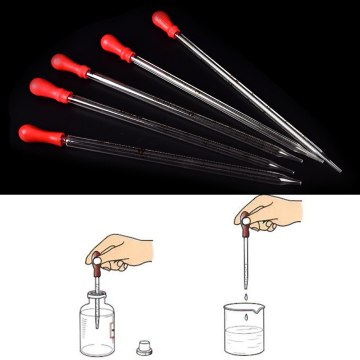 1pc 0.5ml 1ml 2ml 3ml 5ml Glass pipette with rubber bulb laboratory chemistry dropper dispensing Lab Supplies