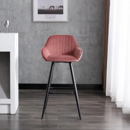modern look bar chairs velvet surface bar stool