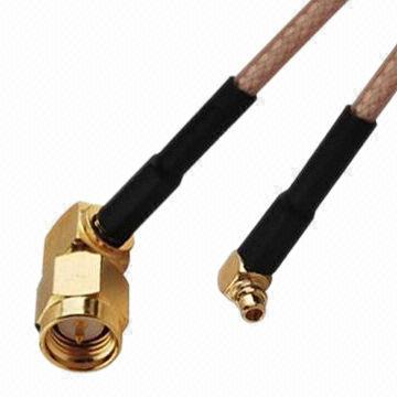 RF Coaxial Pigtail Cable, Right Angle SMA Male to Right Angle MMCX Male, w/ RF1.13/RG178/RG316 Cable
