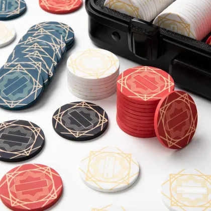 Custom Luxury Monte Carlo Poker Chip Set with Acrylic Box