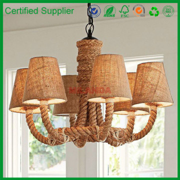 rope chandelier home decor / linen chandelier