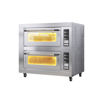 Electric Commercial Bread and Pizza Oven: 2-Deck, 4-Tray Automatic Baking Solution
