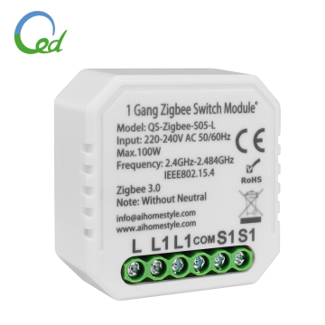 Module Smart Home Switch Zigbee - 1 gang à deux voies sur le relais sans fil neutre