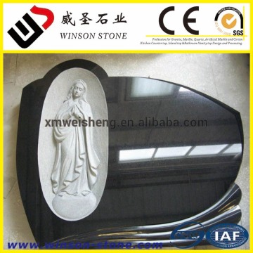 china black granite angel carve headstone