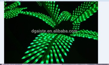 Home garden decorative 16.5ft Height outdoor artificial green flashing LED solar lighted up Date palm trees with bark EDS06 1415
