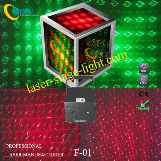 Mini Sound Activated Laser Stage Double Hole Firefly Heart Holiday Light 50mw 532nm F-01