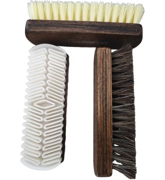Wholesale Natural Wooden Shoe Cleaning Kit with Horsehair Shine Brush and Dedicated Suede Leather Cleaner