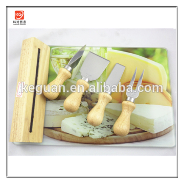 CK-018 wholesale top quality stainless steel cheese knife with cheese board