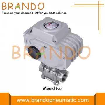 Electric Actuator 3 Piece Ball Valve Stainless Steel