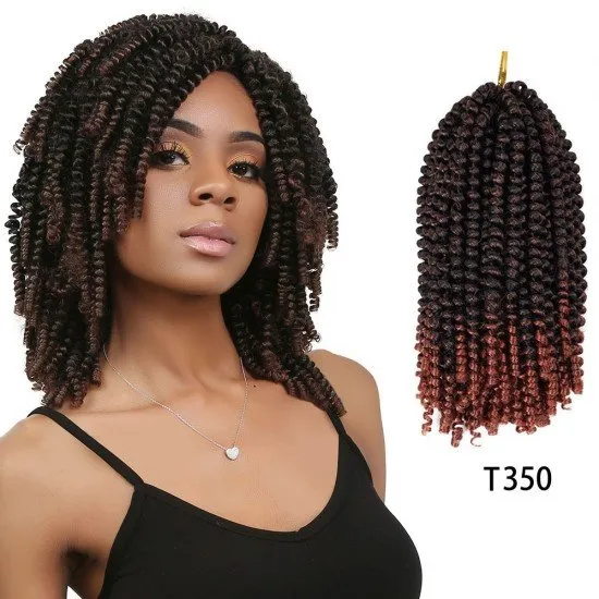 Julianna 8 inches 12 inch spring nubian braids refined burgundy 613 crochet hair blonde color spring twist